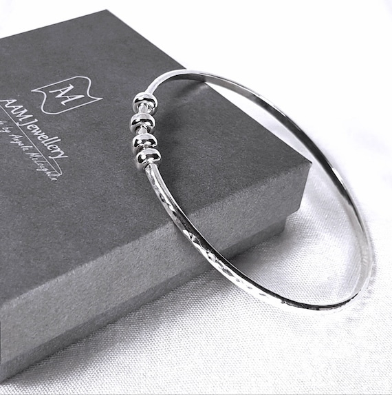 Sterling silver bangle charm bracelet hot sale