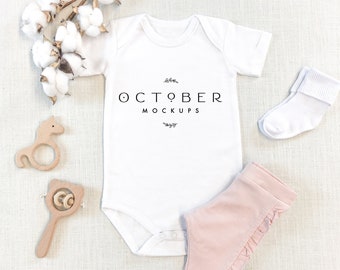 Mockup One Piece White Baby Mockup T Shirt Baby Girl Pink Etsy