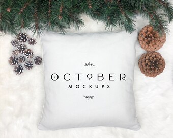Winter Pillow Mockup | Christmas Pillow Mock up | Autumn Fall Cushion Mock up | Blank pillow mockup | Sublimation blanks | JPG PSD