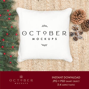 Christmas Mockup  | Pillow Cover mockup | Winter Cushion Mock up | Christmas pillow mockup  | Winter mockup | PSD mockup and JPG