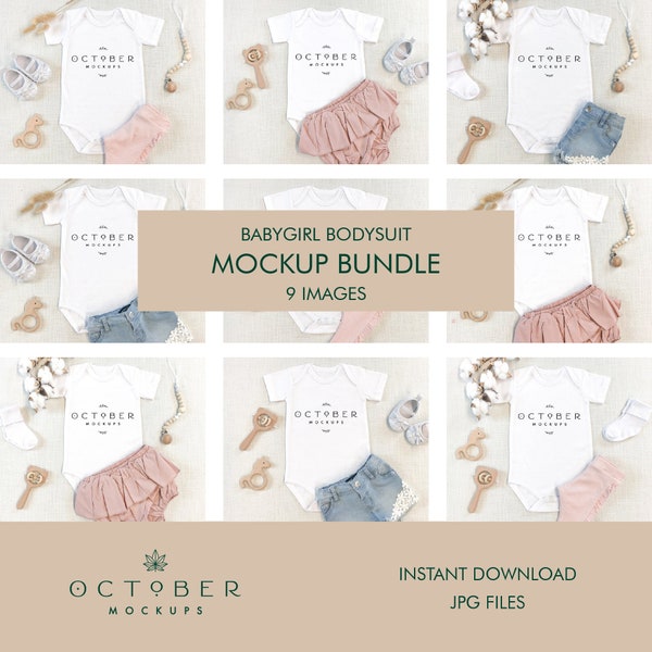 Baby mockup bundle | Bodysuit mockup bundle | Baby girl mockup | Mock ups | Mockup one piece | Digital download | t-shirt mockup