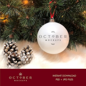 Christmas Bauble Mockup | Christmas Mockup | Bauble mock-up | Christmas ball mockup | Ornament mock-up | Sublimation mockup | PSD JPG
