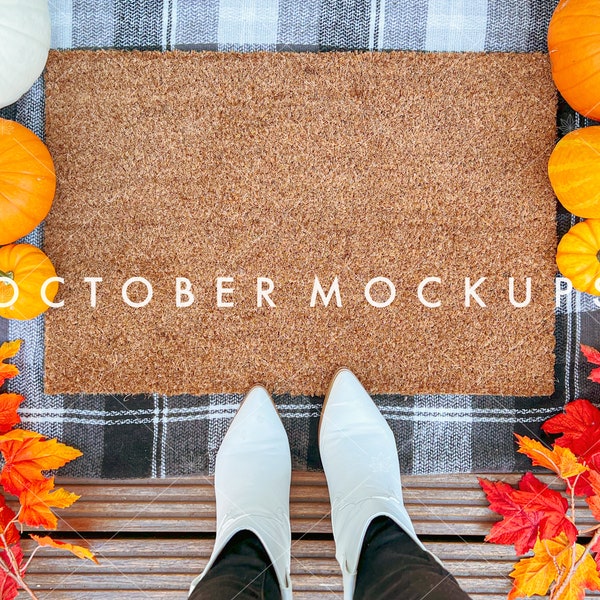 Doormat Mockup Fall | Autumn mockup | Coir doormat mockup | Fall SVG doormat mockup | Blank mat mockup | Personalized door mat mockup