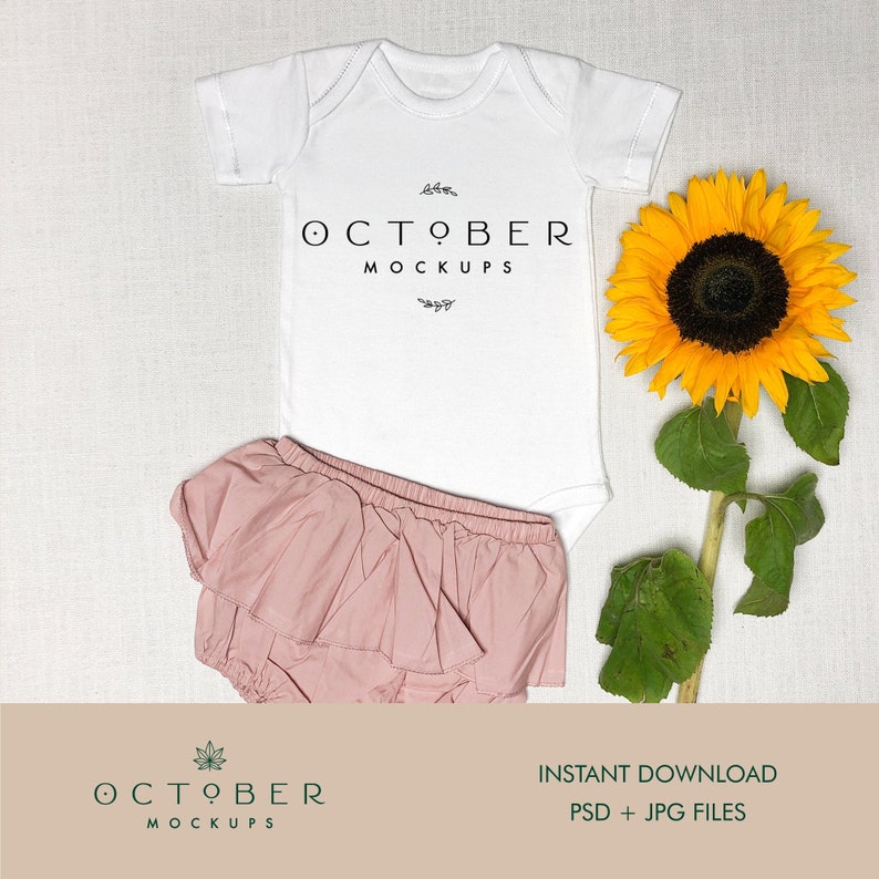 Download Mockup one piece White baby mockup t-shirt baby girl pink | Etsy