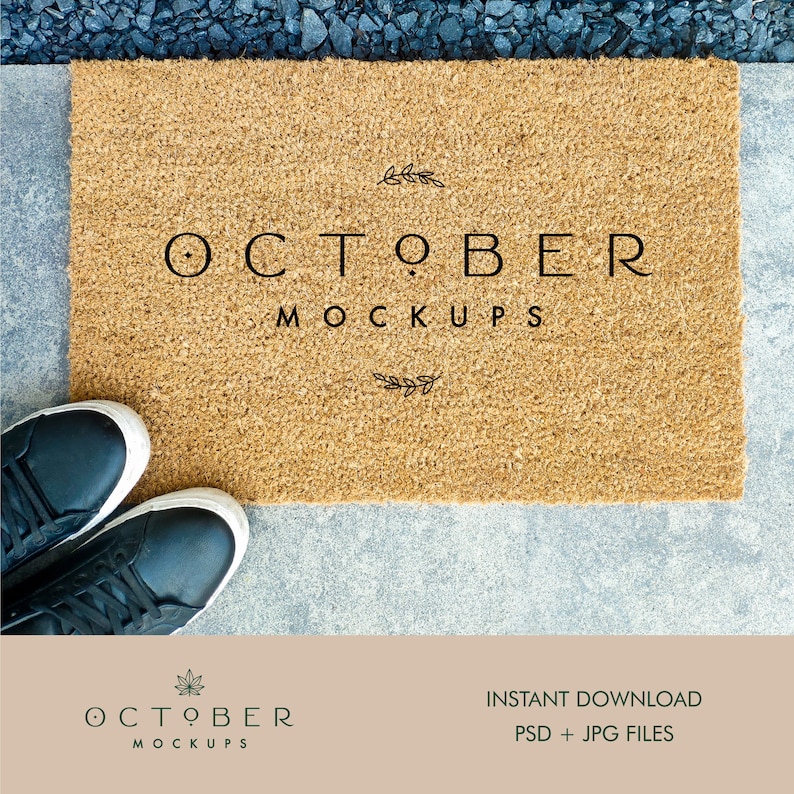 Download Doormat Mockup Blank Mat mockup Coir doormat mockup with ...