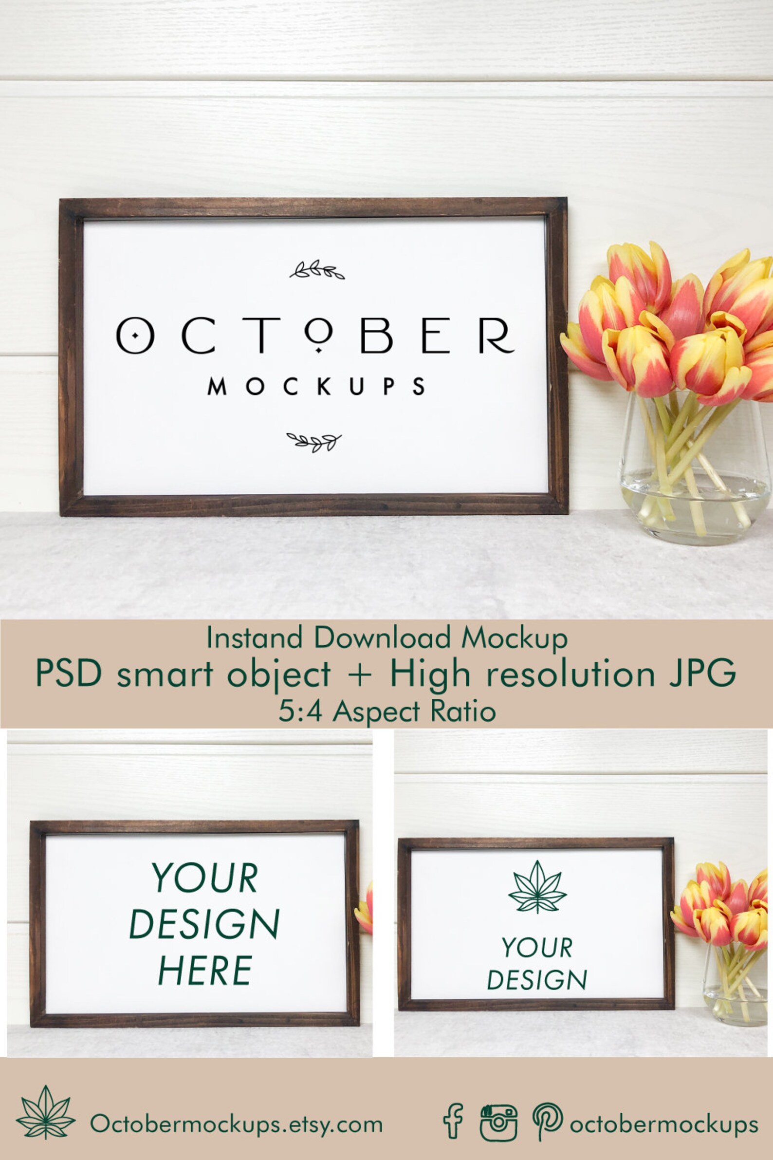 Download Farmhouse Sign Mockup Wood Frame Mock up Craft mockup | Etsy
