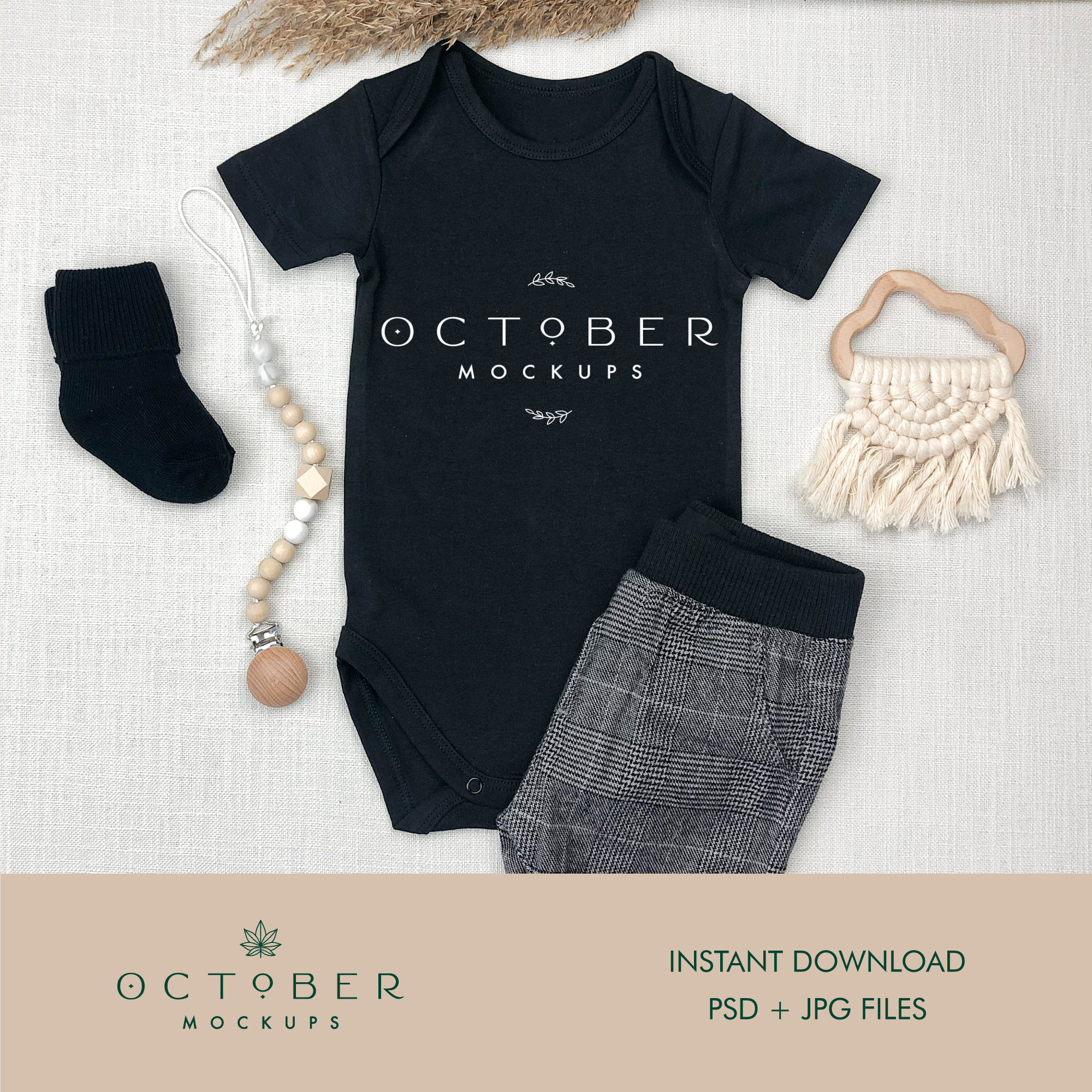 Download Black Bodysuit Mockup Baby outfit mockup Baby clothes | Etsy