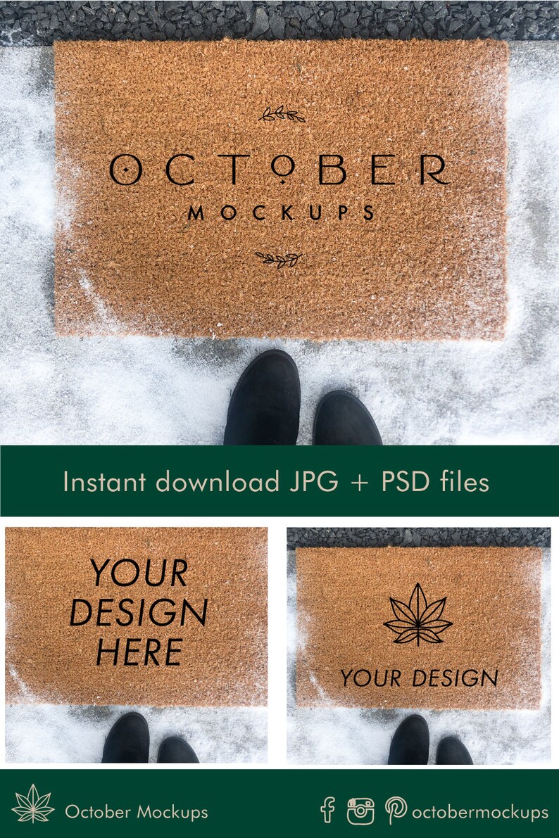 Download Winter Doormat Mockup Blank Mat mockup Coir doormat mockup ...