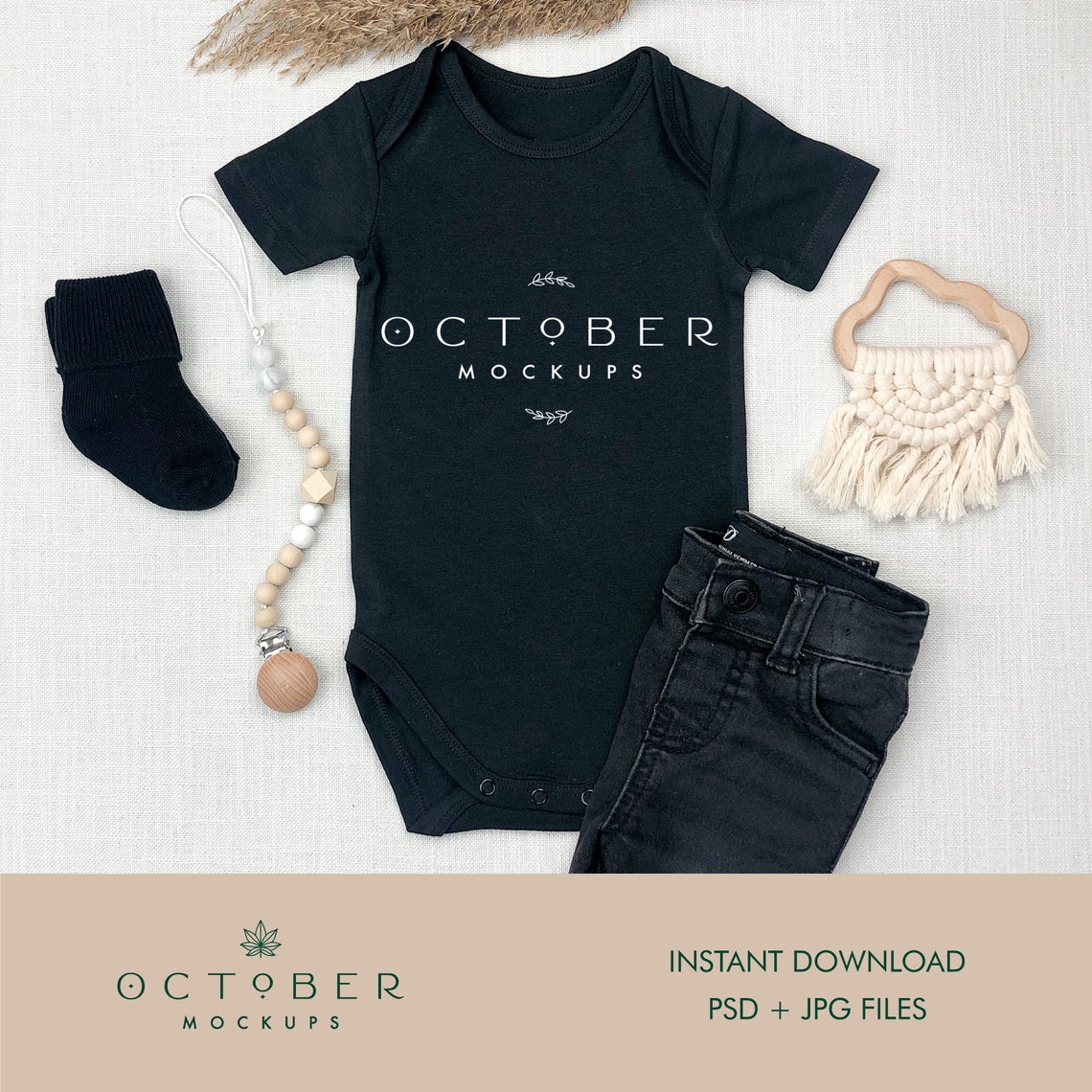 Download Black Bodysuit Mockup Baby outfit mockup Baby clothes | Etsy