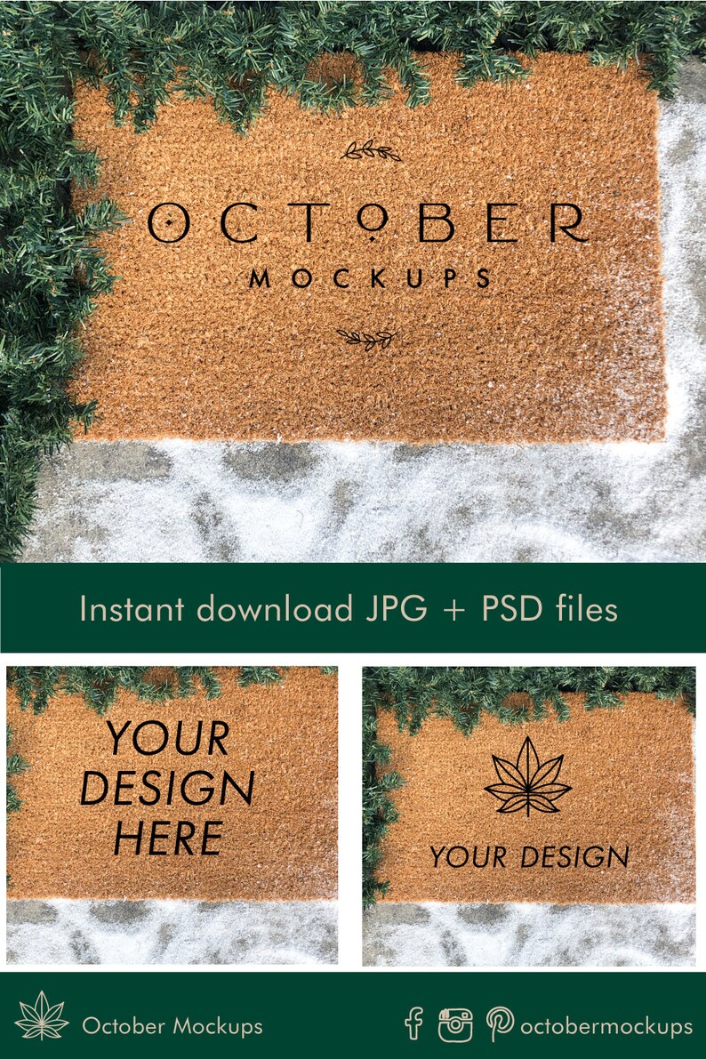 Download Christmas Mat Mockup Blank doormat mockup Coir doormat | Etsy