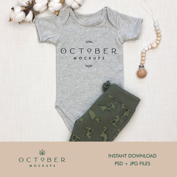 Mockup Baby Shirt Gray Bodysuit Mockup Background Clipart Etsy