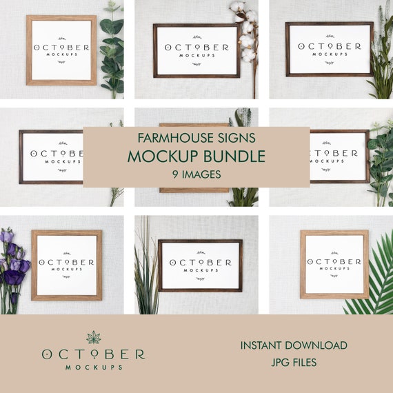 Download Farmhouse Sign Mockup Bundle Frame Mockup Bundle Rustic Etsy