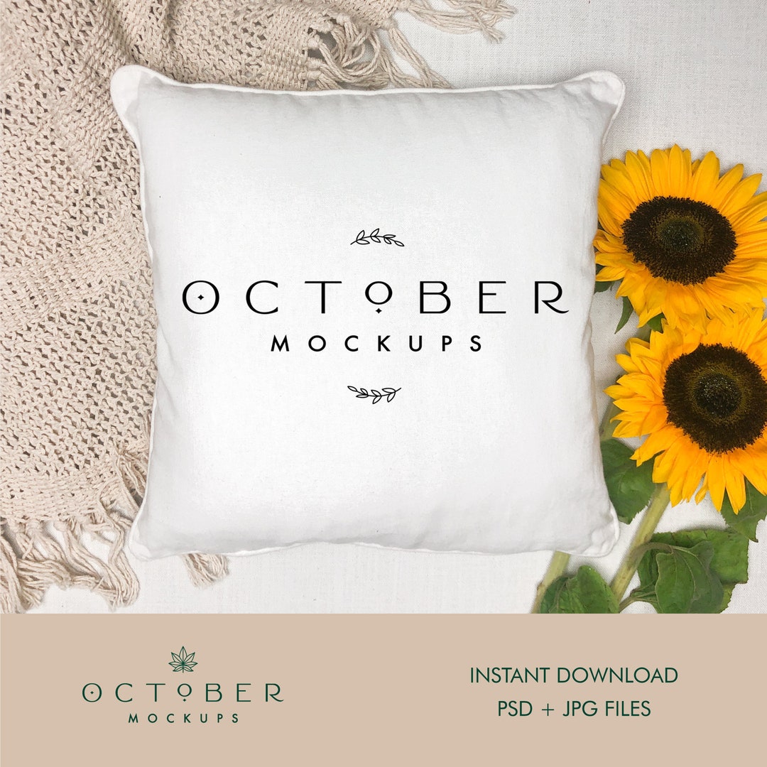 Pillow Cover Mockup White Pillow Mockup PSD Mockup Digital Download