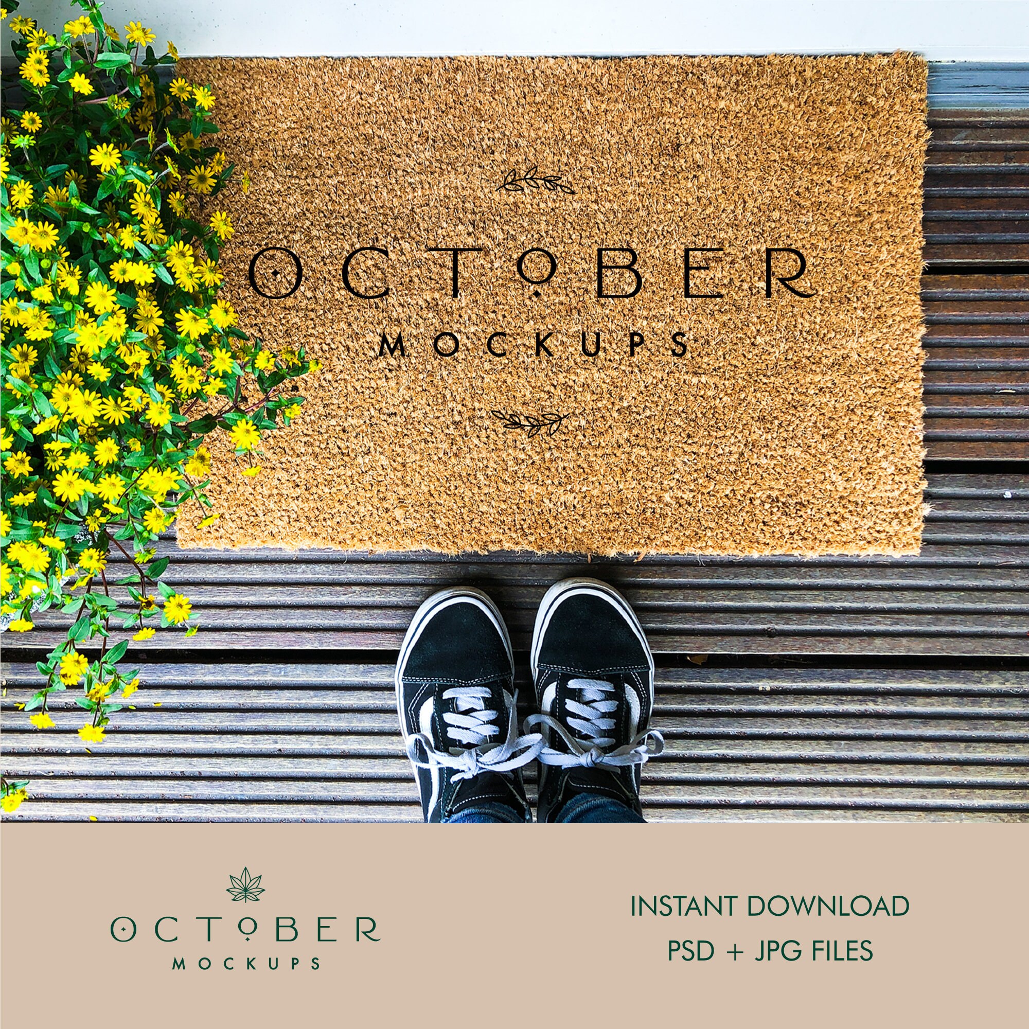 Mockup doormat | Mockup template | Coir doormat mockup | Sublimation blanks | PSD smart object | Product mockup  personalized doormat mockup