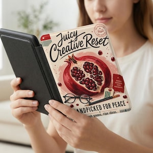Juicy Creative Reset Kindle-Hülle | Granatapfel-E-Reader-Hülle | Kreatives Geschenk für Leseratten | Für Kindle Paperwhite 7 & Kindle Colorsoft