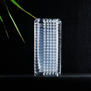 BRUTALIST Crystal Vase By BENGT EDENFALK For Skruf Glasbruk Sweden Mid Century Modern 60s 70s Rustical Glass Art Balcony Patio decor