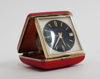 快適グッズ・旅行小物 TOKYO TOKEI Vintage travel ALARM clock Vintage TOKYO TOKEI Travel Table Alarm Clock Red Plastic