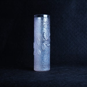 Mid Century Pressed Crystal Glass Vase - Scandinavian Floral Decor
