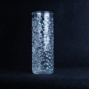 Mid Century Pressed Crystal Glass Vase: Scandinavian Flower Stand