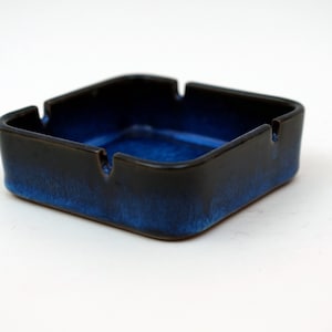 Mid Century Modern Glazed Ceramic Ashtray: 50s Stoneware Pottery