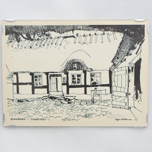 22x30 Mid Century INGER KIHLMAN(1933-1998)City Landscape Fountain Pen Quill Painting On Paper Signed Dated &#39;67 Swedish 50s 60s Art