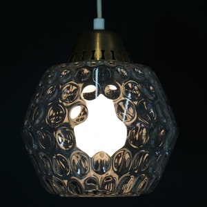 Amazing BRASS and CRYSTAL Glass Pendant Chandelier Hangin Lamp Vintage 50S 60s Vintage Scandinavian Danish Lightning mcm