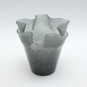 Mid Century Modern Pulegoso Murano Glass Vase: Scandinavian Bubble Flower Stand