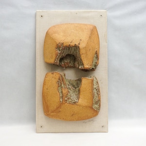 61 X 35 Mid-Century Modern CERAMIC SCULPTURE On Board Signed Modernist Decorative Object 50s 60s Art