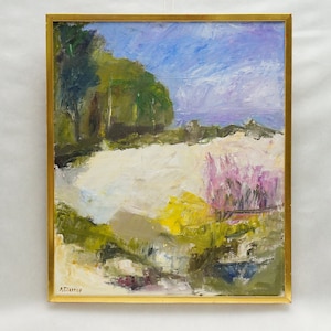 Arne Gleerup Vintage Oil Painting: Minimalist Landscape Art (63x53)