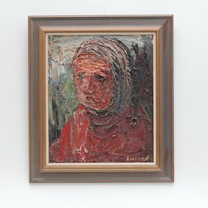 Stary skandynawski portret olejny sygnowany EMLANAD