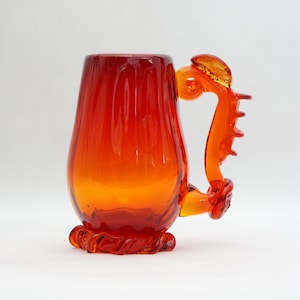 Lata 70. JERZY SŁUCZAN-ORKUSZ Polski Vintage Art Glass Tea Cup Wazon Kielich Mid Century Modern Ciężkie szkło Lata 60. Lata 70. Vintage Patio Balkon mcm