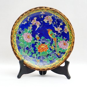CERAMIC DECORATIVE Plate Tray Mid Century Vintage Swedish Plate Dish Floral Pattern Vintage 60s 70s Scandinavian Pottery Floral art