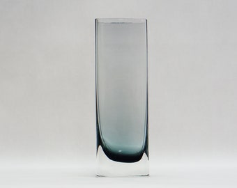Vintage Green Crystal Vase: Mid-Century Modern Swedish Decor