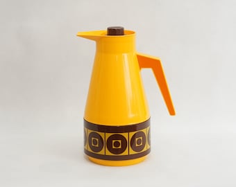 27X15 SWEDISH VINTAGE THERMOS In Traditional Floral Detail Mid Century Modern Scandinavian Style Camping Picknic Bushcraft Tea Coffe Jug mcm