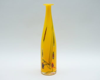 Signed Berit Johansson Art Glass Vase - Sjöhyttan Sweden - Handblown 2003