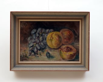 27 x 36 Old 1920's Signed OIL ON BOARD Painting Still Life Motif 30s 40s Scandinavian Art