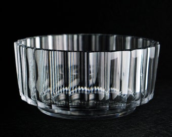 Vicke Lindstrand BRUTALIST CRYSTAL BOWL For Kosta Boda Sweden Mid Century Modern 60s 70s 80s Vintage Glassworks Art Patio Office Decor mcm