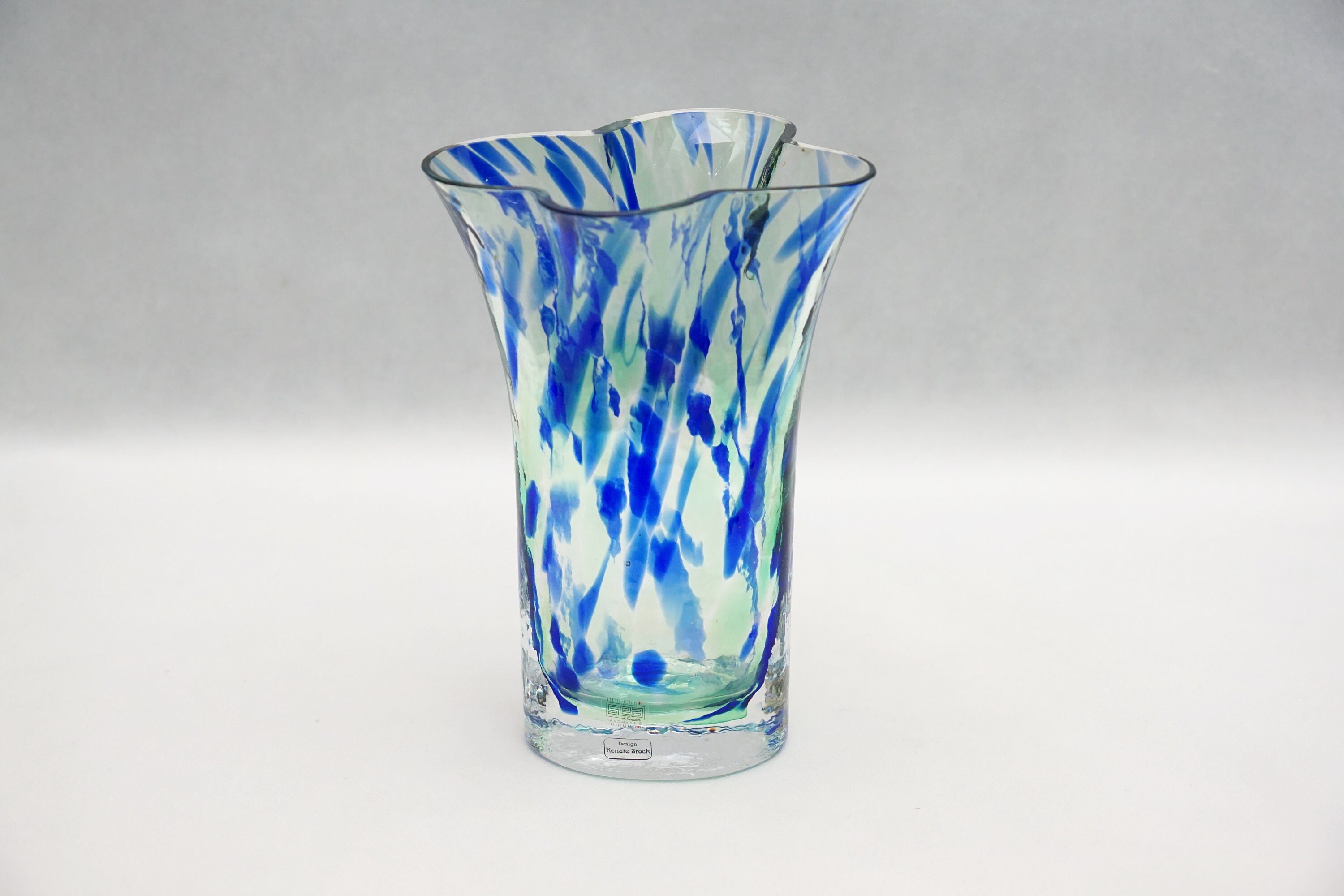Sea Glasbruk Sweden Crystal Vase - Renate Stock - Scandinavian MCM