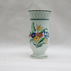 Antique Rorstrand Sweden Crackle Glaze Vase: Handpainted Floral Scandinavian Decor