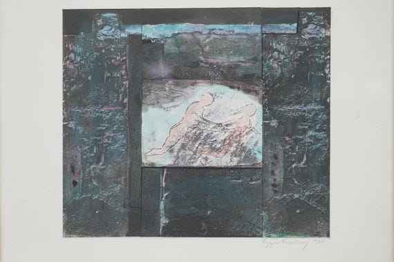 Vintage Lizzie Lundberg Lithograph Print: 1984 Signed Scandinavian