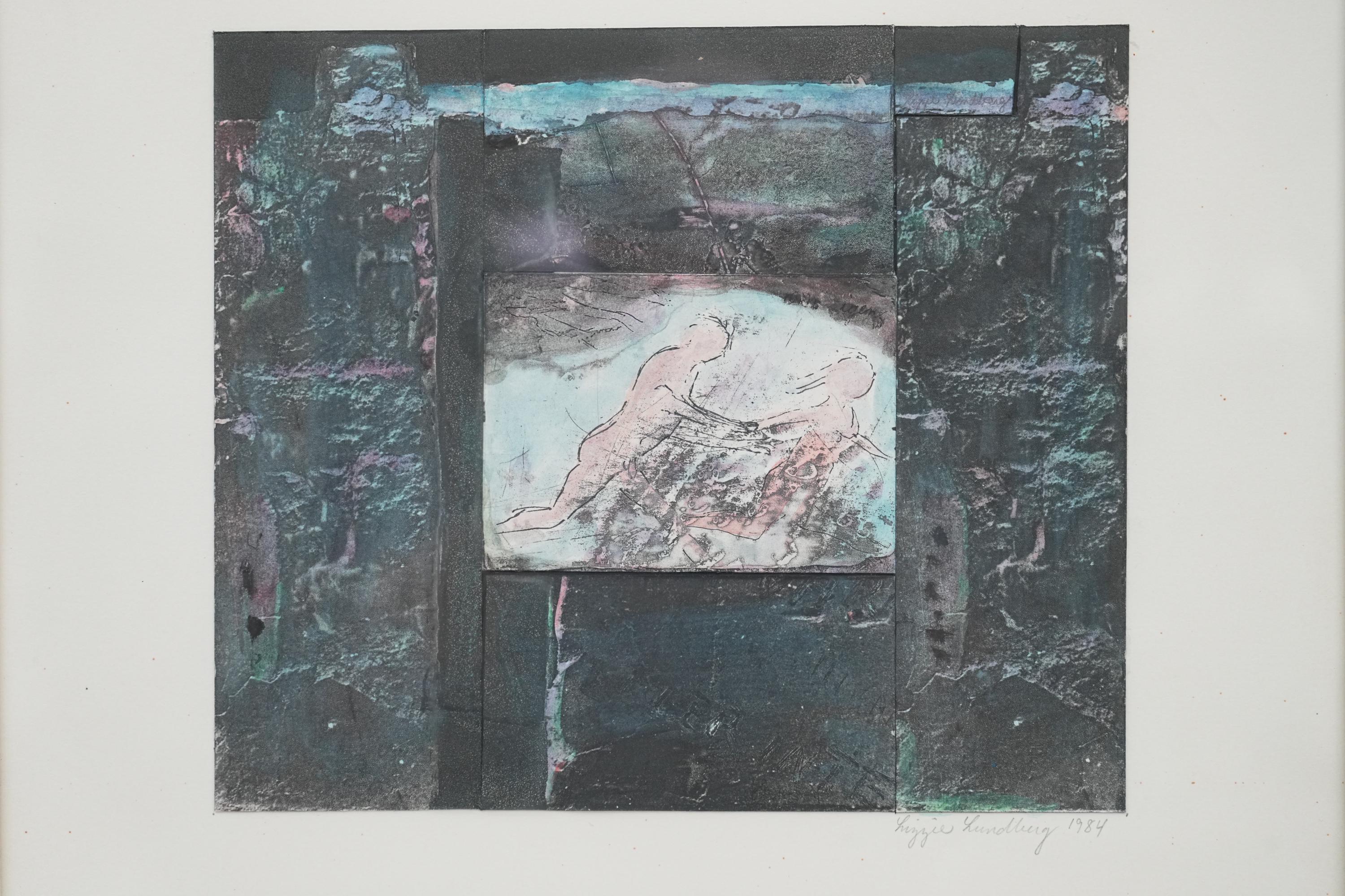 Sven Lidberg リトグラフ　スウェーデン画家 Vintage Lizzie Lundberg Lithograph Print: 1984 Signed Scandinavian
