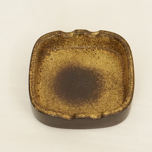 Mid Century Modern CERAMIC GLAZED ASHTRAY   50s 60s 70s German West Brutalist Stoneware Pottery Handmade McM