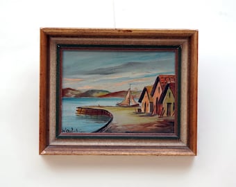 Vintage 70s Scandinavian Landscape Oil Painting, Signed, Framed (35x31)