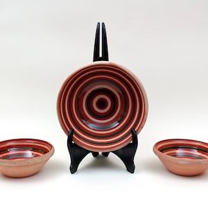 Set of 3 Bowls SKANE KERAMIK SWEDEN Handmade Traditional Swedish Decor Serving Dish Bowls Plates  60s 70s 80s Scandinavian Pottery