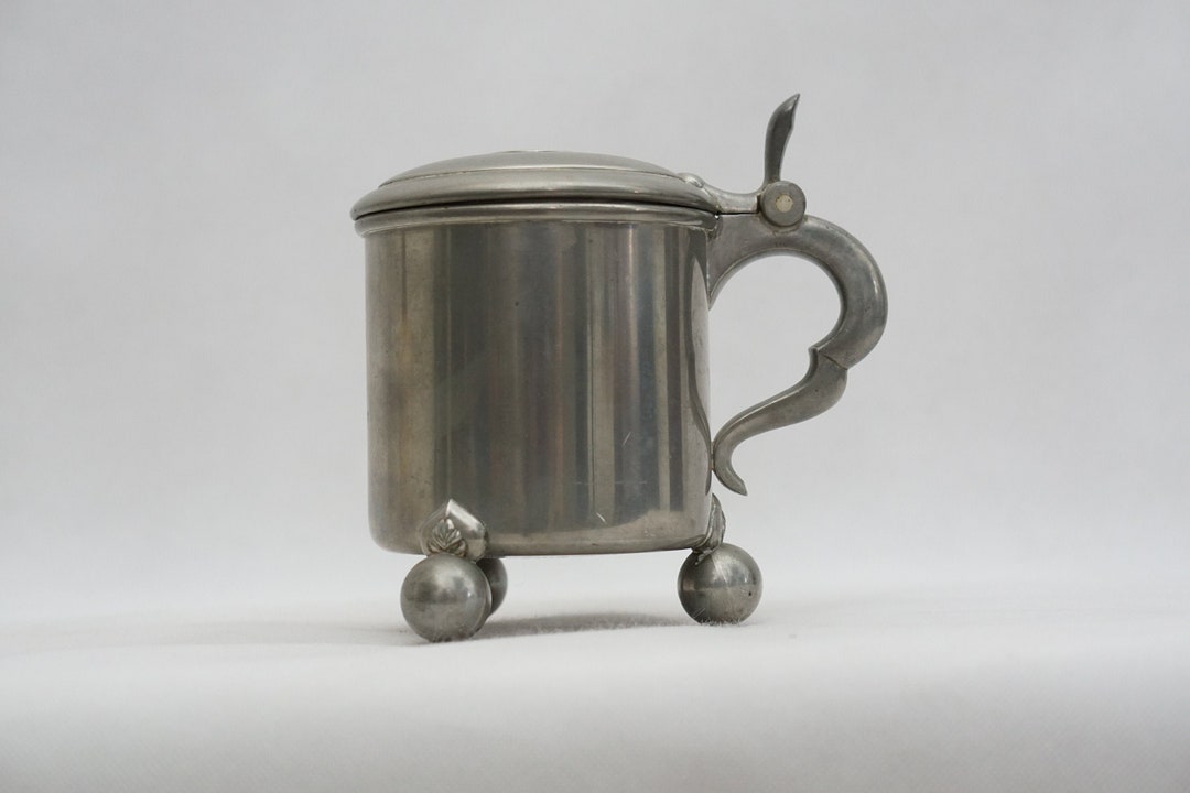 TIN BEER CUP With Lid Ab Lundin & Lindberg Metallvarufabrik Etsy