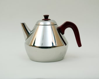 17 x22 Vintage NilsJohan Hollywood STAINLESS STEEL KETTLE Tea Coffe Camping Swedish 60s 70s 80s Kitchenware