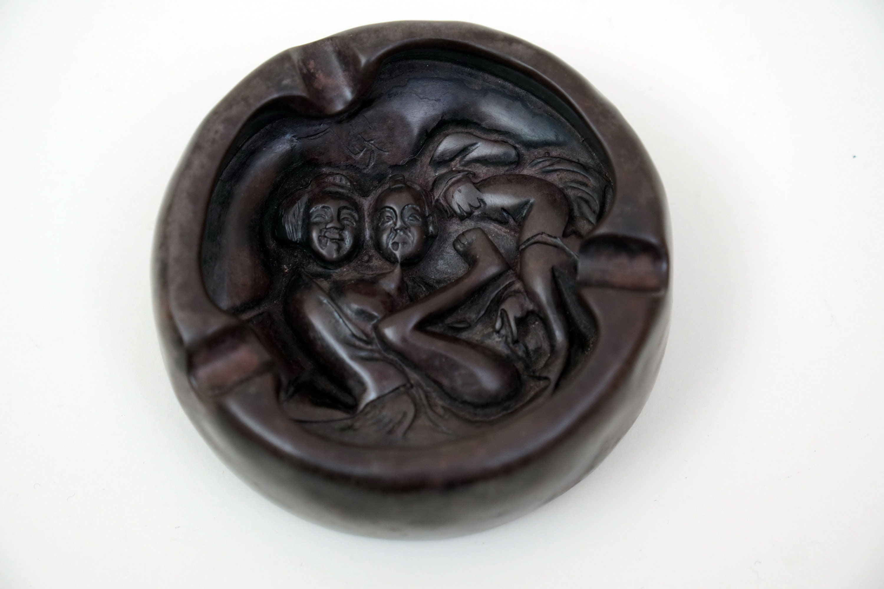 Mid Century Modern Carved Ashtray: 50s Stoneware Pottery - Etsy