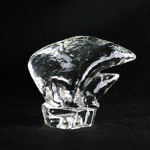 Vintage PUKEBERG Polar Bears SWEDEN Crystal Paperweight Figure Swedish Glass Scandinavian Home Decor 70s