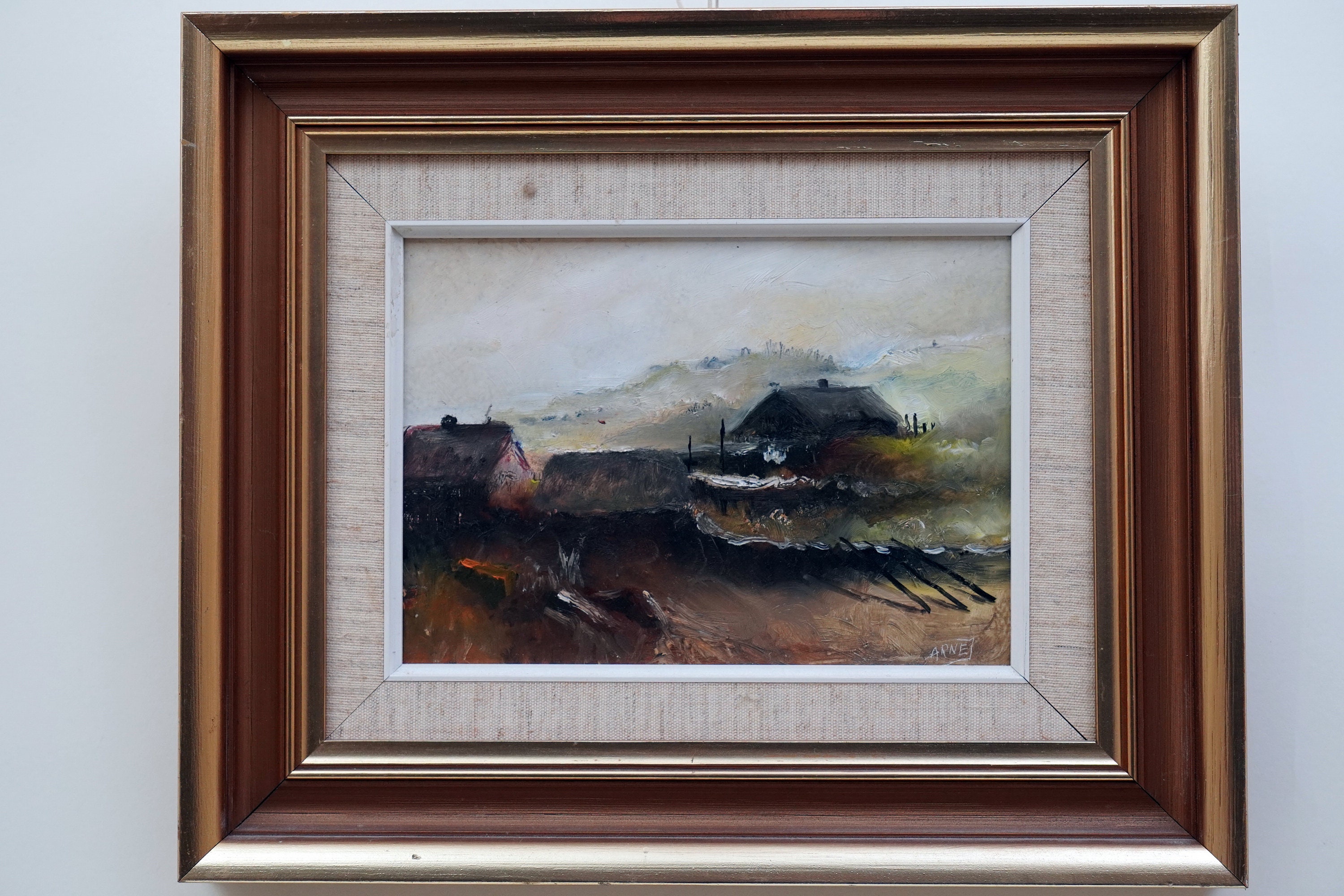 油絵 （サインあり） 一枚の絵取扱作品 堀田高 直筆サイン『南仏カーニュにて マントン暮色』