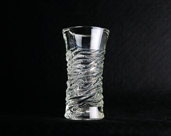 Mid Century Modern Crystal Flower Vase Swedish 60s 70s Rustical Glass Art Brut Home